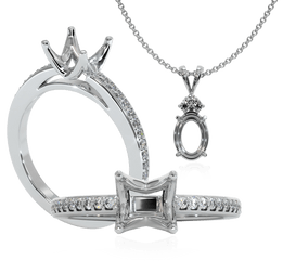 Custom made settings for ruby rings