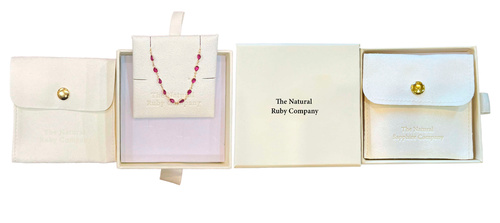 Ruby rings in The Natural Ruby Company custom made packaging