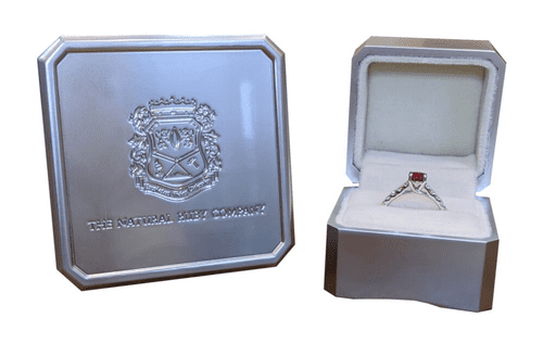 Ruby rings in The Natural Ruby Company custom made packaging
