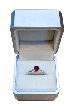 Ruby rings in The Natural Ruby Company custom made packaging